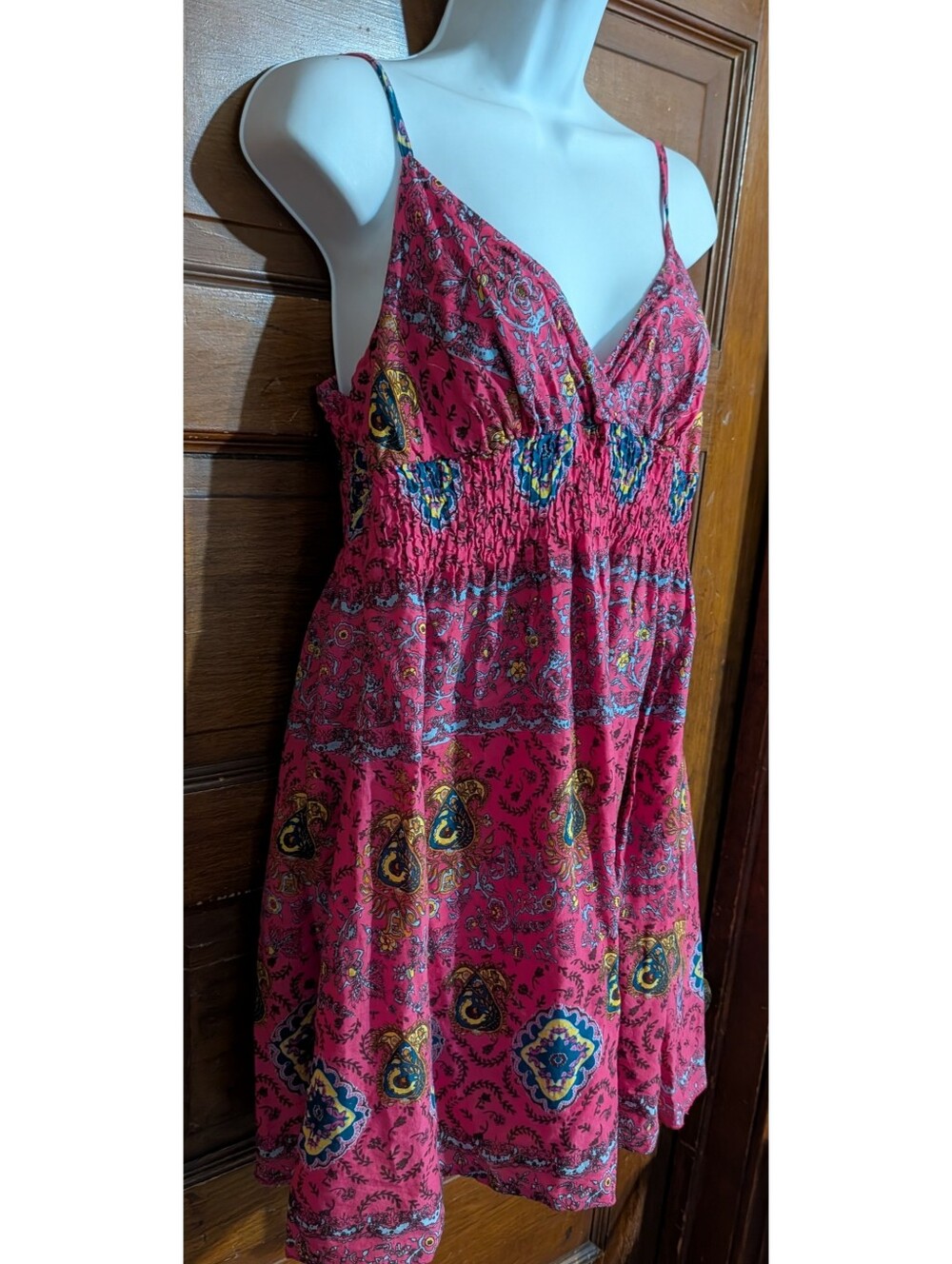 Woman's Paisley Floral Cami Spaghetti Strap Boho Sundress - Picture 5 of 11